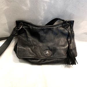 Clements Ribeiro black leather cross body boho bag